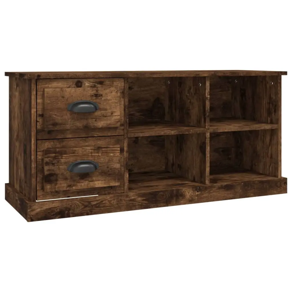 TV Cabinet Smoked Oak 102x35.5x47.5 cm Engineered Wood 816181 - Furniture