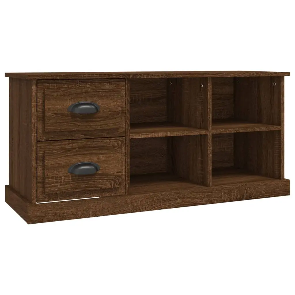 TV Cabinet Brown Oak 102x35.5x47.5 cm Engineered Wood 816183 - Furniture