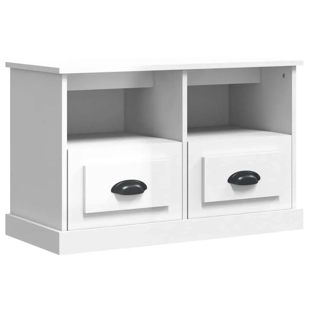TV Cabinet High Gloss White 80x35x50 cm Engineered Wood 816282 - Furniture