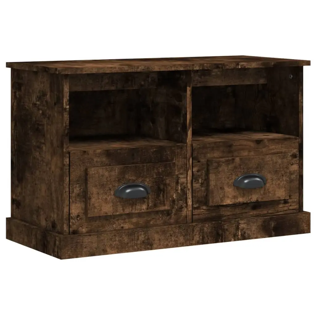TV Cabinet Smoked Oak 80x35x50 cm Engineered Wood 816285 - Furniture