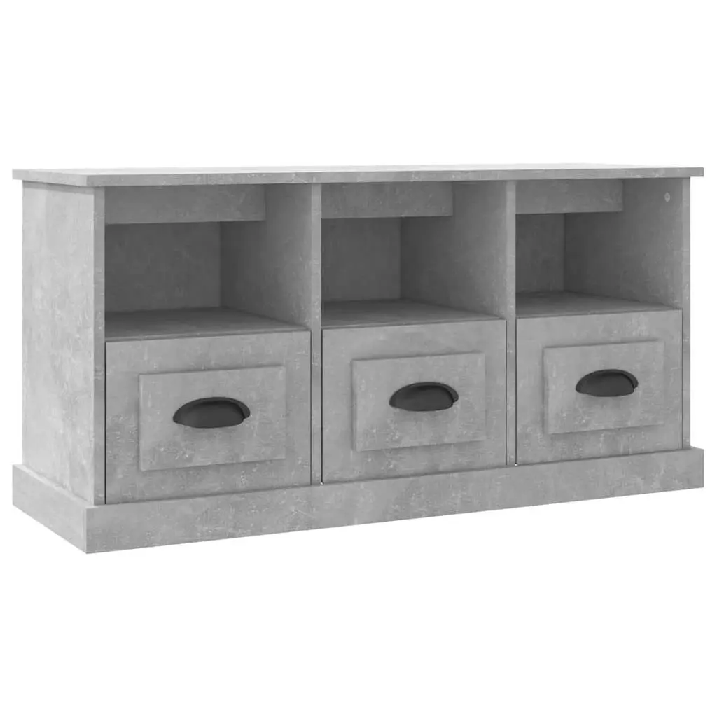 TV Cabinet Concrete Grey 100x35x50 cm Engineered Wood 816292 - Furniture