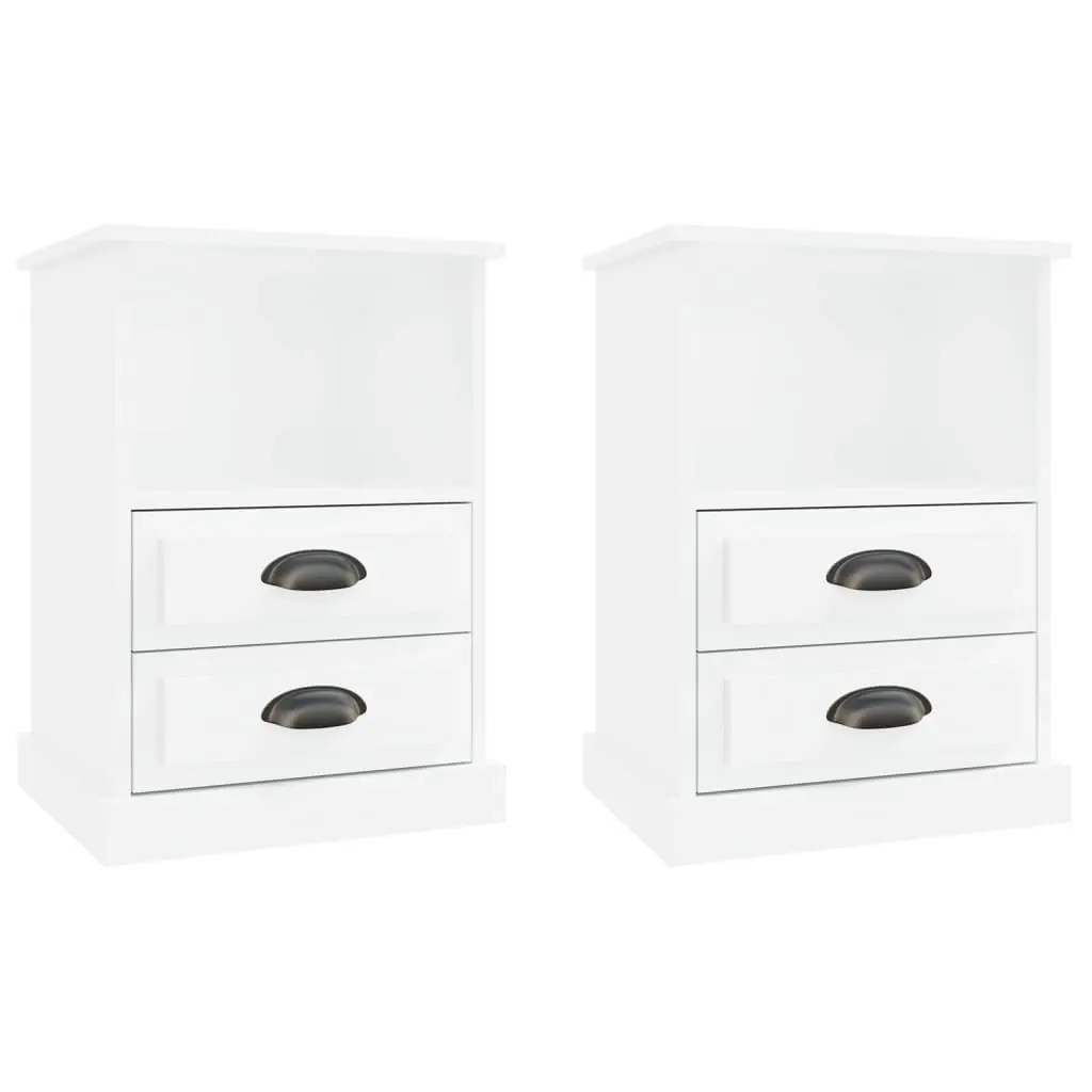 Bedside Cabinets 2 pcs High Gloss White 43x36x60 cm 816333 - Furniture