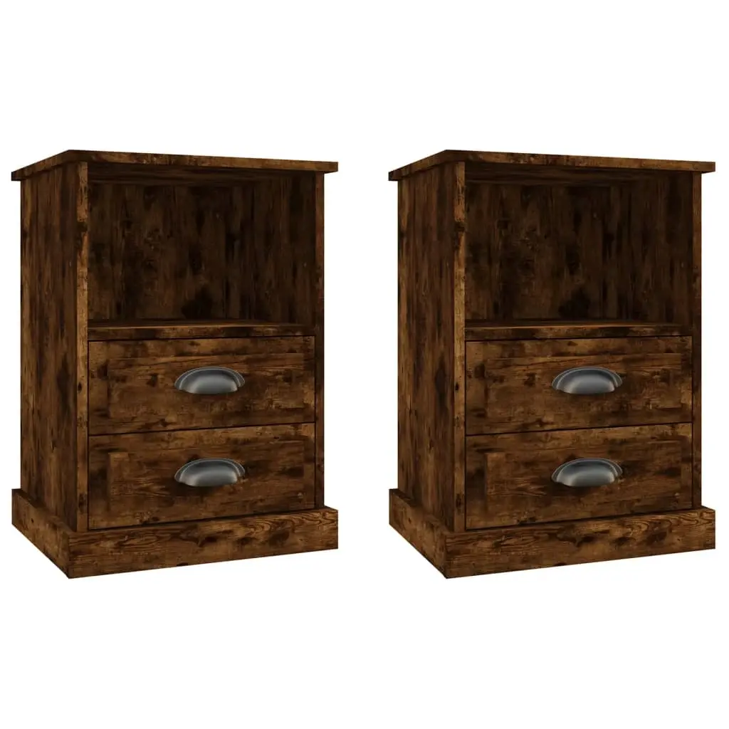 Bedside Cabinets 2 pcs Smoked Oak 43x36x60 cm 816339 - Furniture