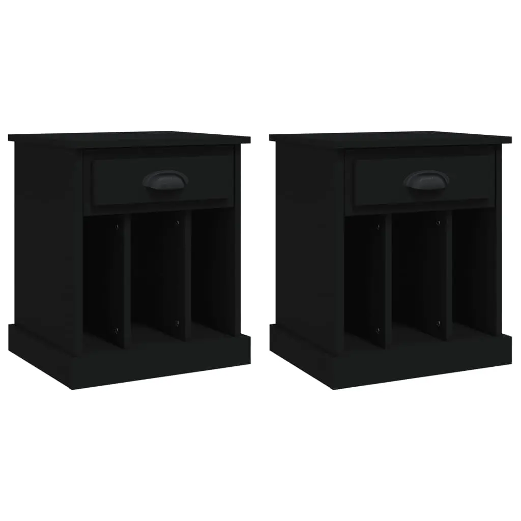 Bedside Cabinets 2 pcs Black 43x36x50 cm 816347 - Furniture
