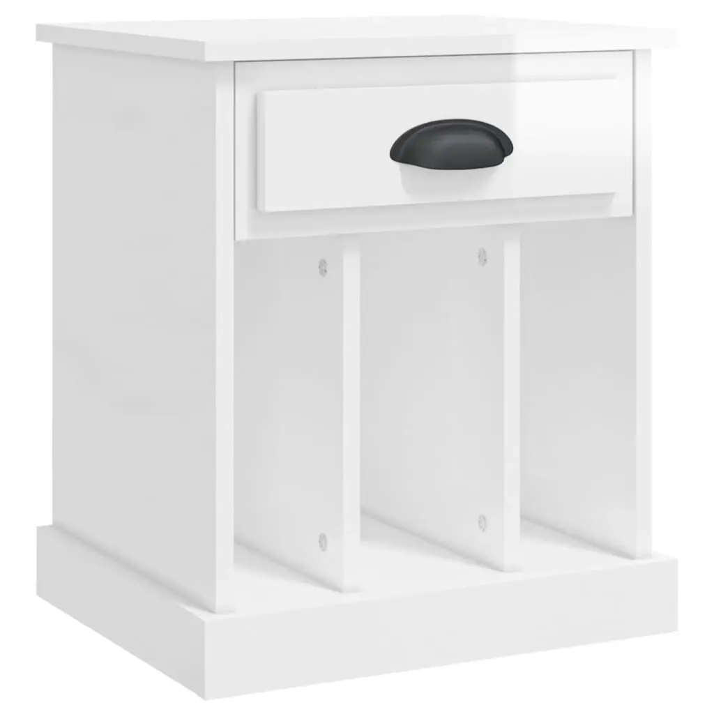 Bedside Cabinet High Gloss White 43x36x50 cm 816348 - Furniture