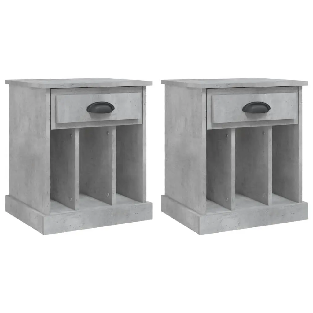 Bedside Cabinets 2 pcs Concrete Grey 43x36x50 cm 816353 - Furniture