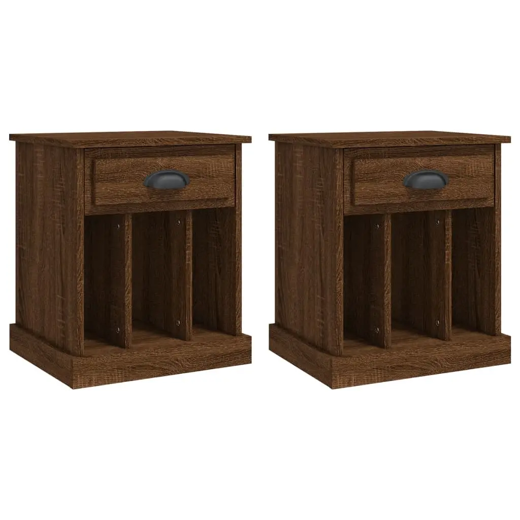 Bedside Cabinets 2 pcs Brown Oak 43x36x50 cm 816359 - Furniture