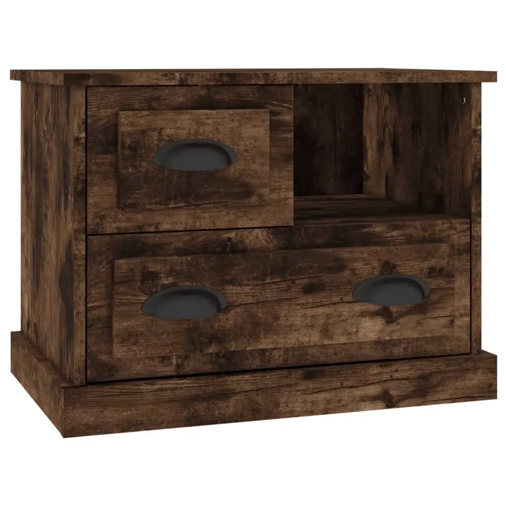 Bedside Cabinet Smoked Oak 60x39x45 cm 816365 - Furniture