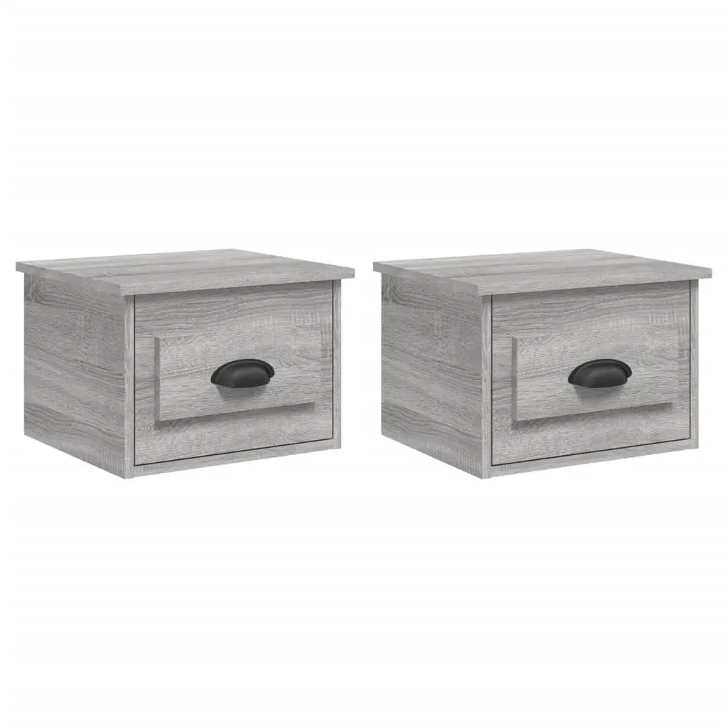 Wall-mounted Bedside Cabinets 2 pcs Grey Sonoma 41.5x36x28cm 816389