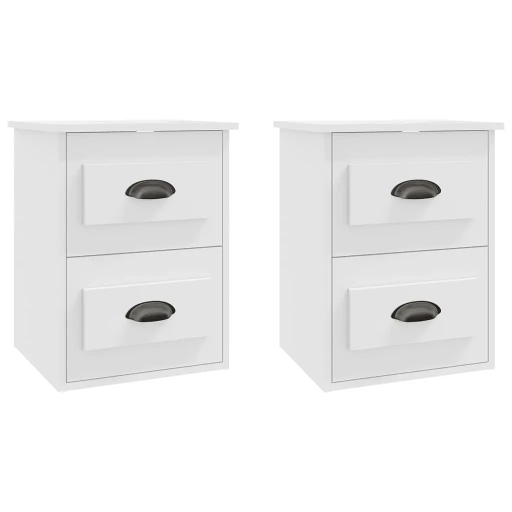 Wall-mounted Bedside Cabinets 2 pcs White 41.5x36x53cm 816393