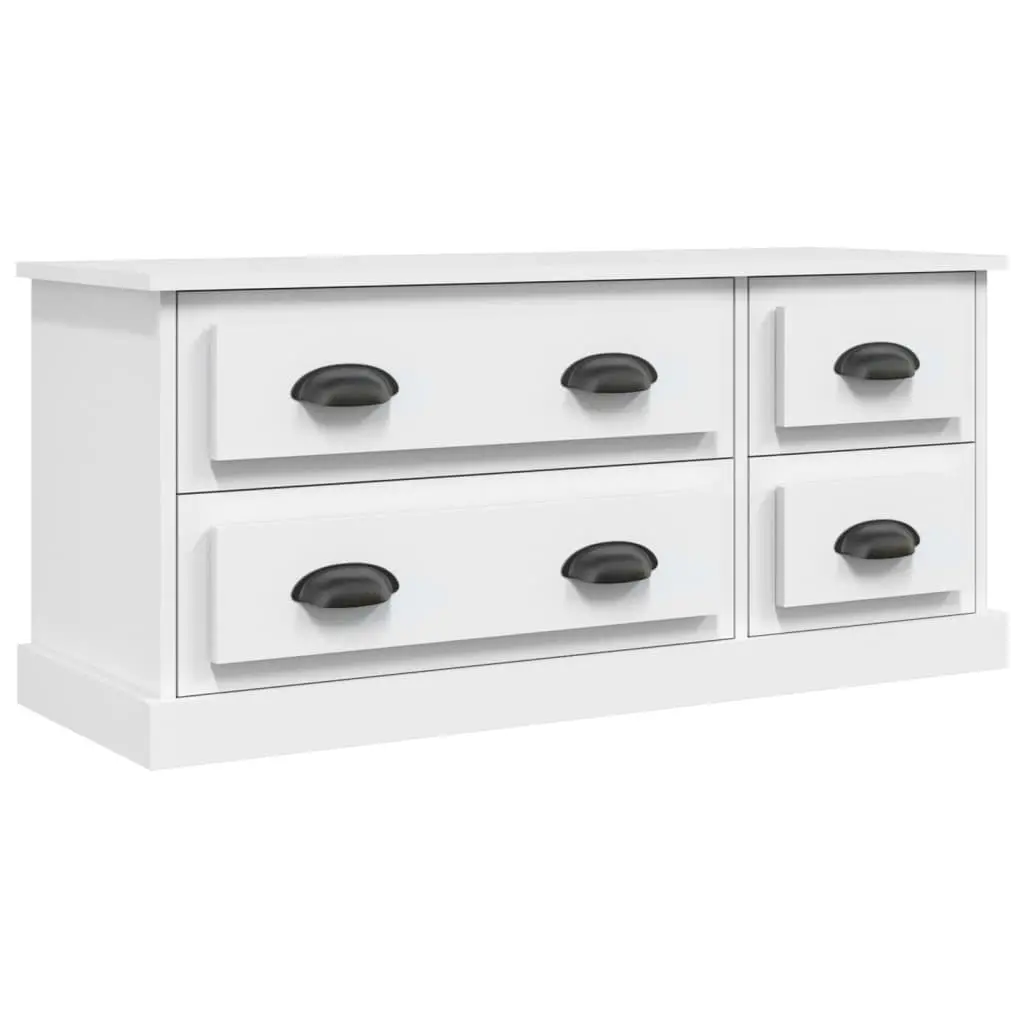 TV Cabinet White 100x35.5x45 cm Engineered Wood 816448 - Furniture
