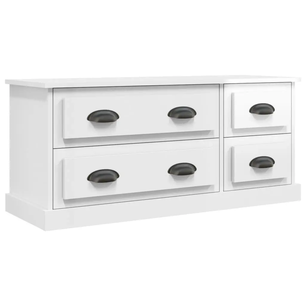 TV Cabinet High Gloss White 100x35.5x45 cm Engineered Wood 816450 - Furniture