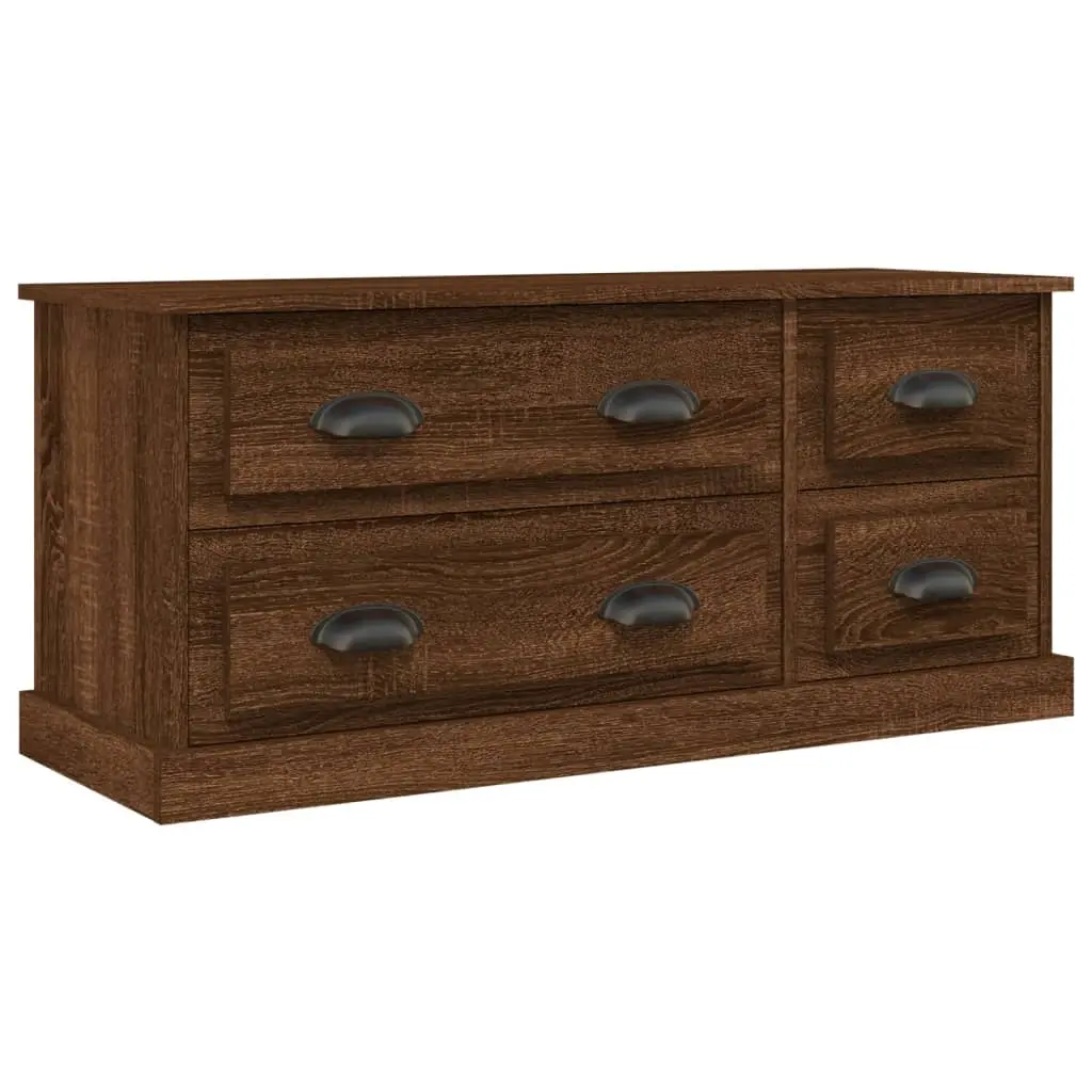 TV Cabinet Brown Oak 100x35.5x45 cm Engineered Wood 816455 - Furniture