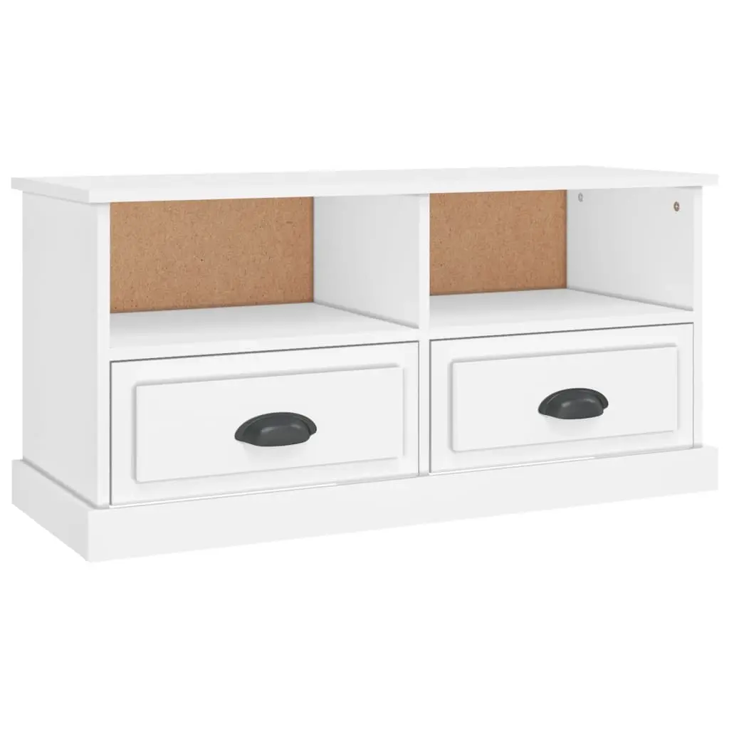 TV Cabinet White 93x35.5x45 cm Engineered Wood 816464 - Furniture
