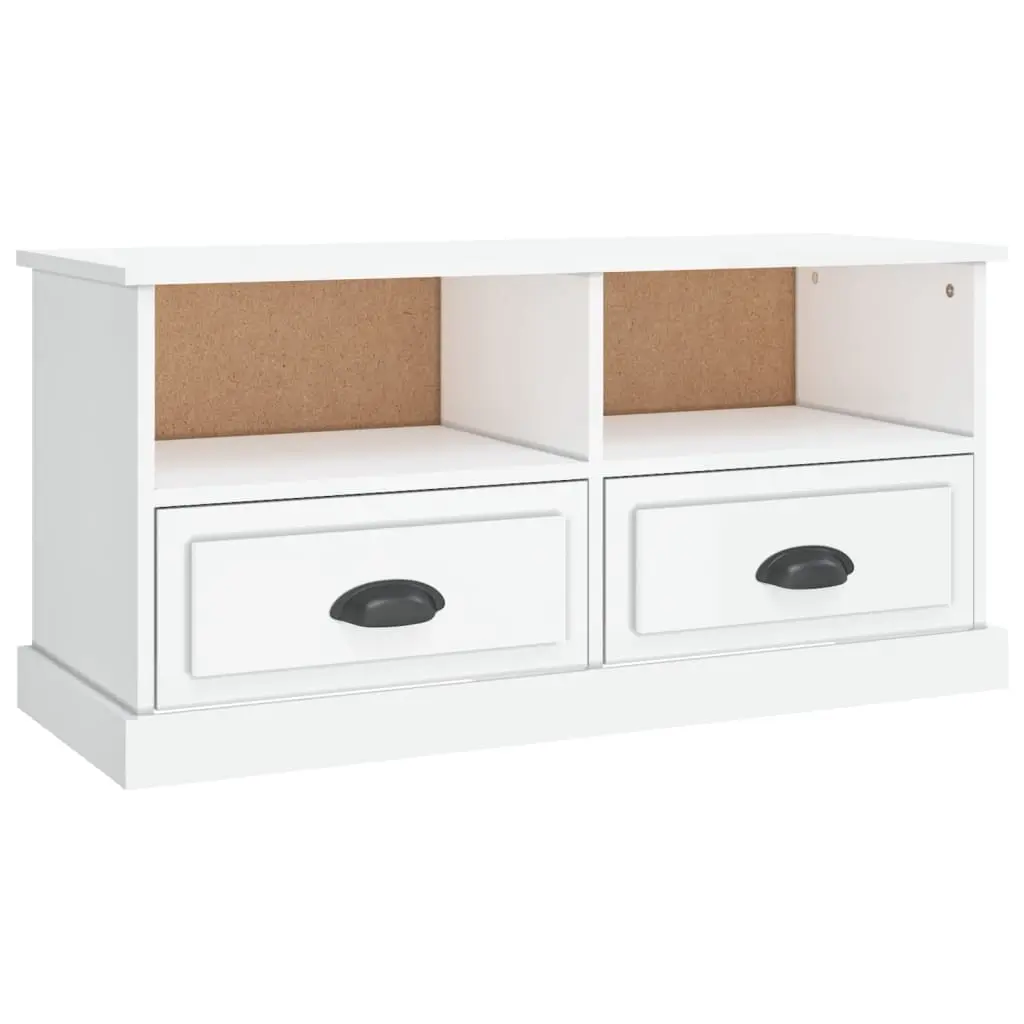 TV Cabinet High Gloss White 93x35.5x45 cm Engineered Wood 816466 - Furniture