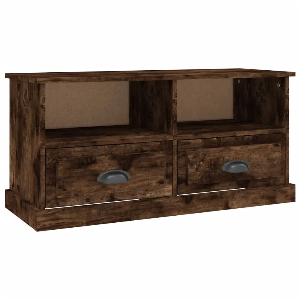 TV Cabinet Smoked Oak 93x35.5x45 cm Engineered Wood 816469 - Furniture
