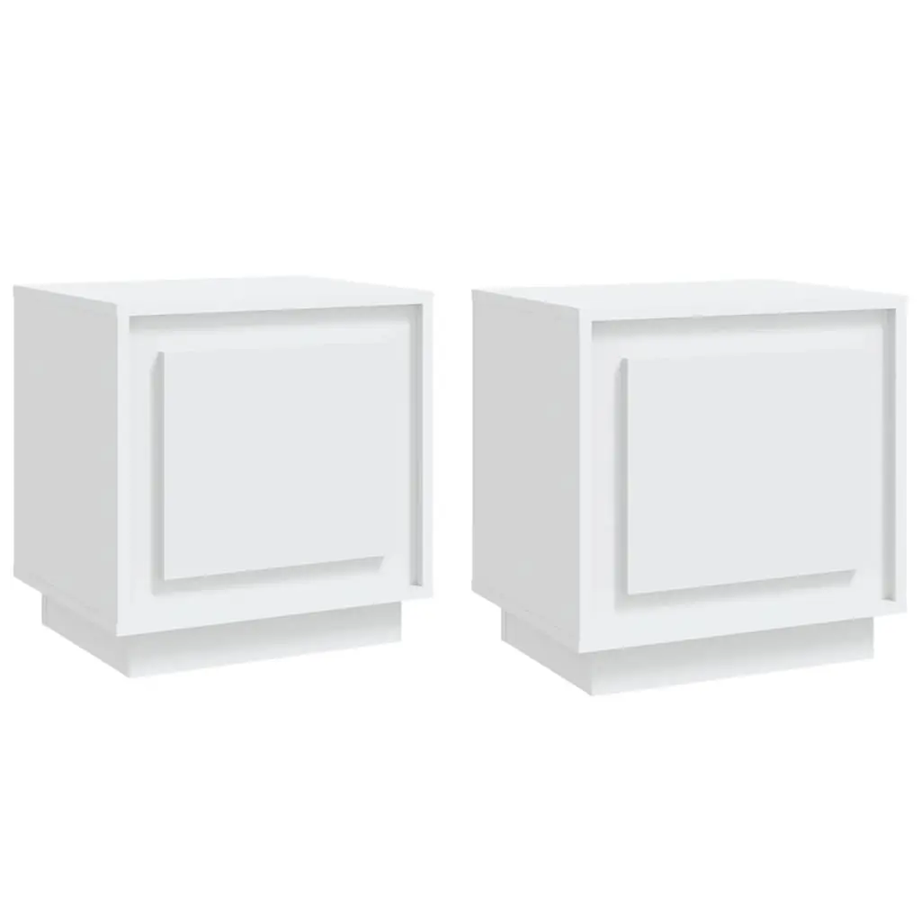 Bedside Cabinets 2 pcs White 44x35x45 cm Engineered Wood 819837 - Furniture
