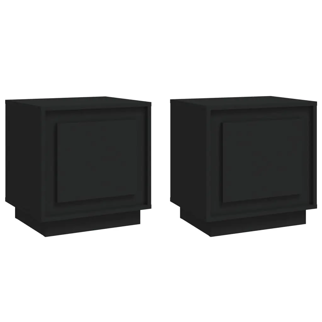 Bedside Cabinets 2 pcs Black 44x35x45 cm Engineered Wood 819839 - Furniture