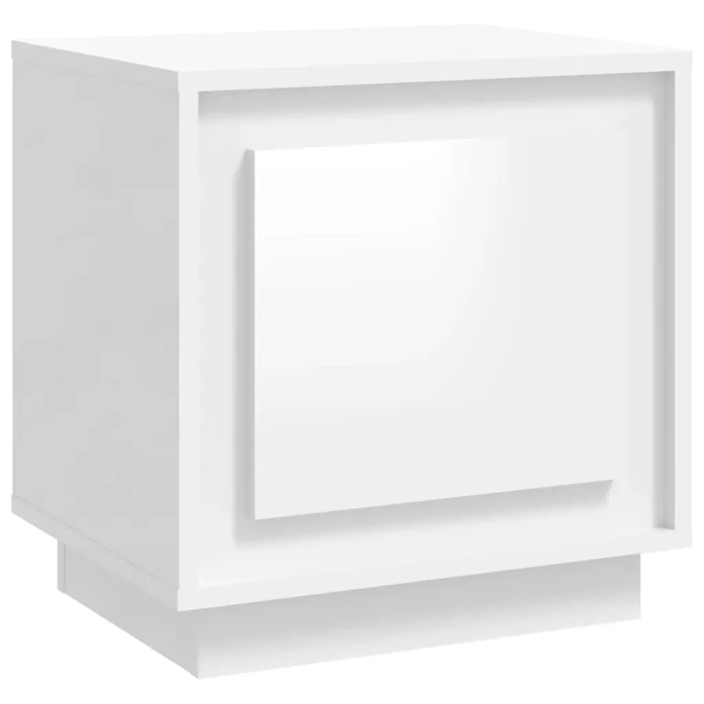 Bedside Cabinet High Gloss White 44x35x45 cm Engineered Wood 819840 - Furniture