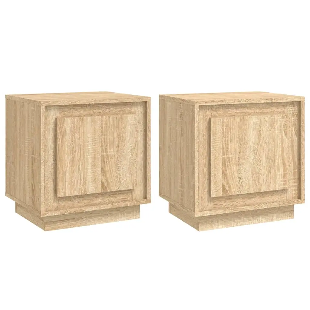 Bedside Cabinets 2 pcs Sonoma Oak 44x35x45 cm Engineered Wood 819843 - Furniture