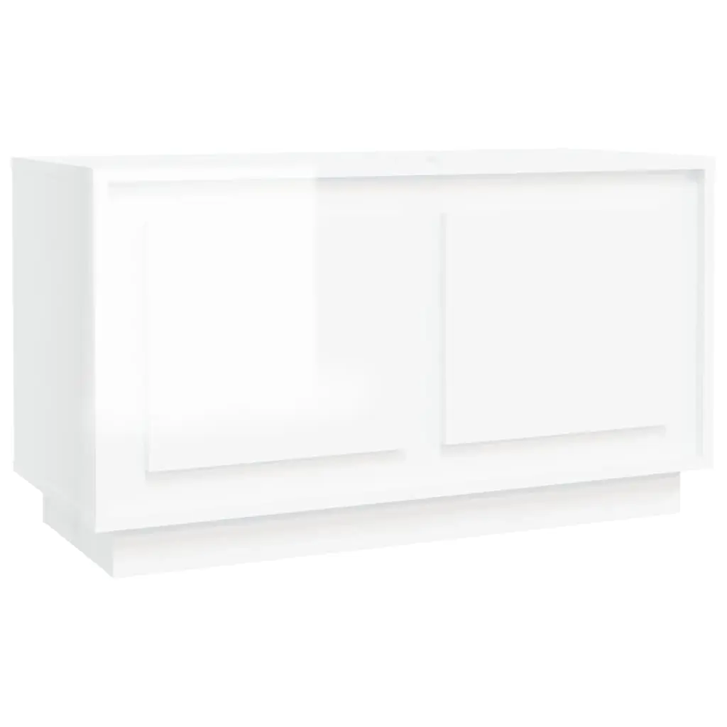TV Cabinet High Gloss White 80x35x45 cm Engineered Wood 819854 - Furniture