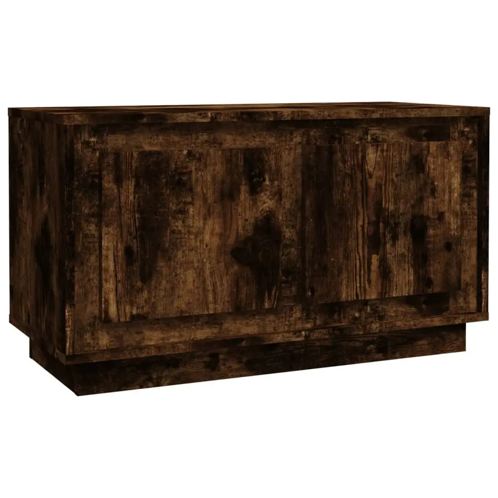 TV Cabinet Smoked Oak 80x35x45 cm Engineered Wood 819857 - Furniture