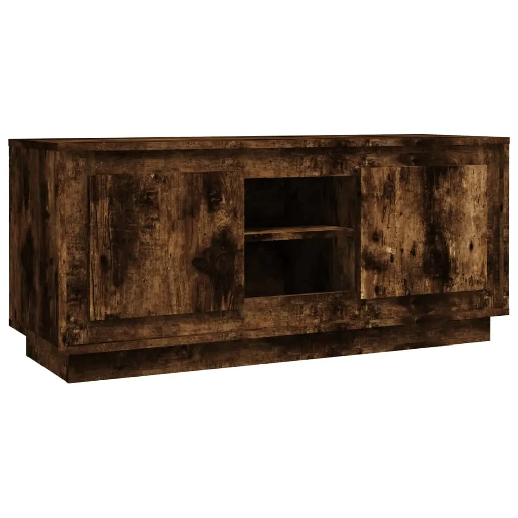 TV Cabinet Smoked Oak 102x35x45 cm Engineered Wood 819865 - Furniture