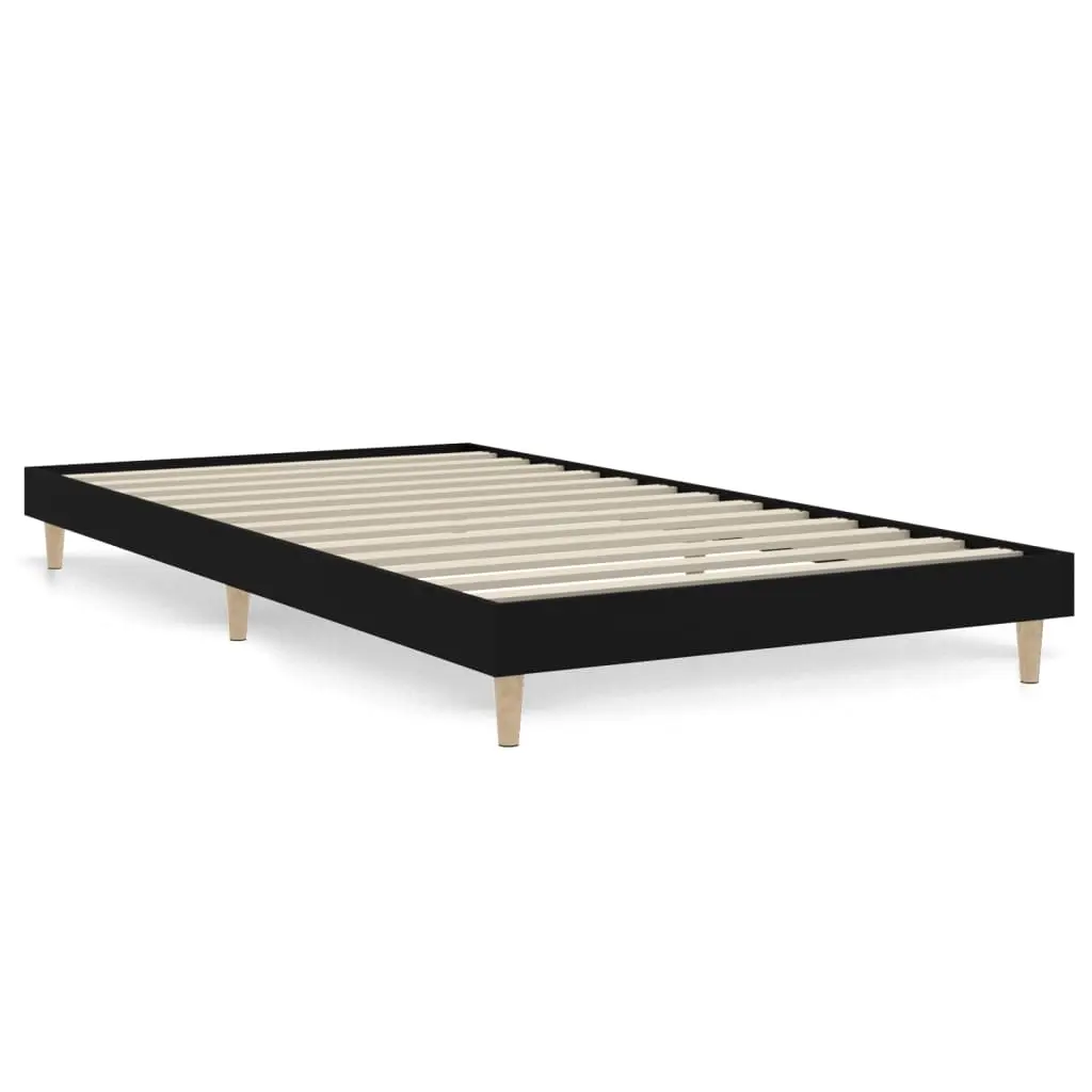 Bed Frame without Mattress Black 90x190 cm Engineered Wood 832094 - Furniture