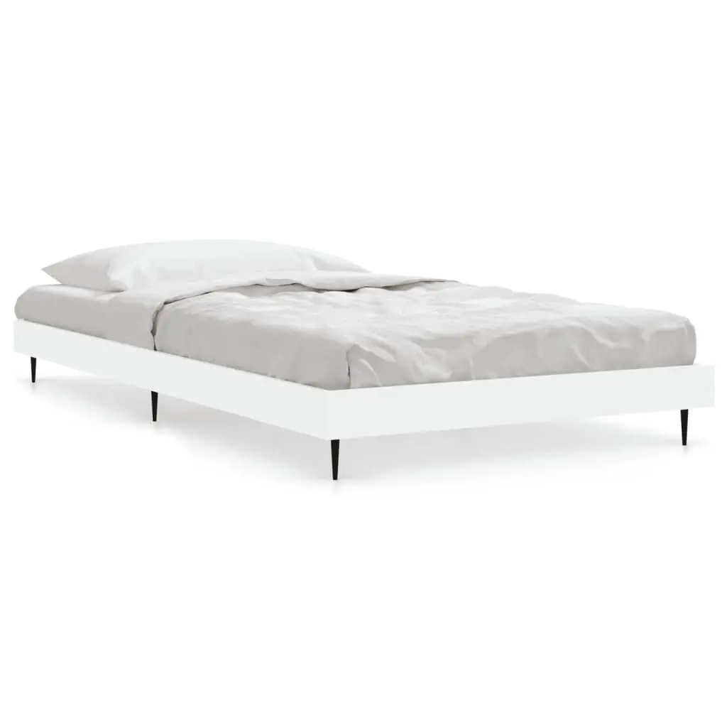 Bed Frame without Mattress White 90x190 cm Engineered Wood 832301 - Furniture