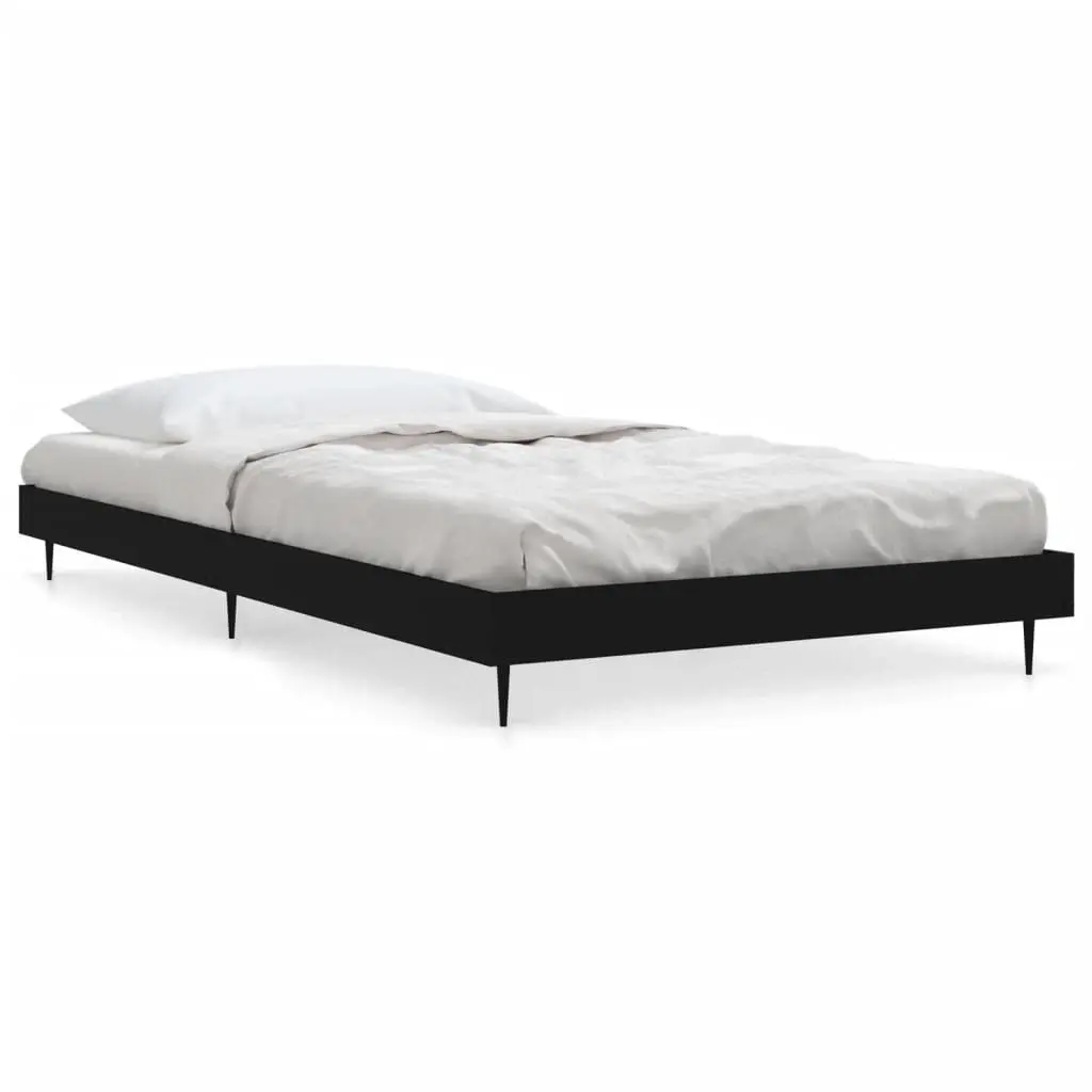 Bed Frame without Mattress Black 90x190 cm Engineered Wood 832302 - Furniture