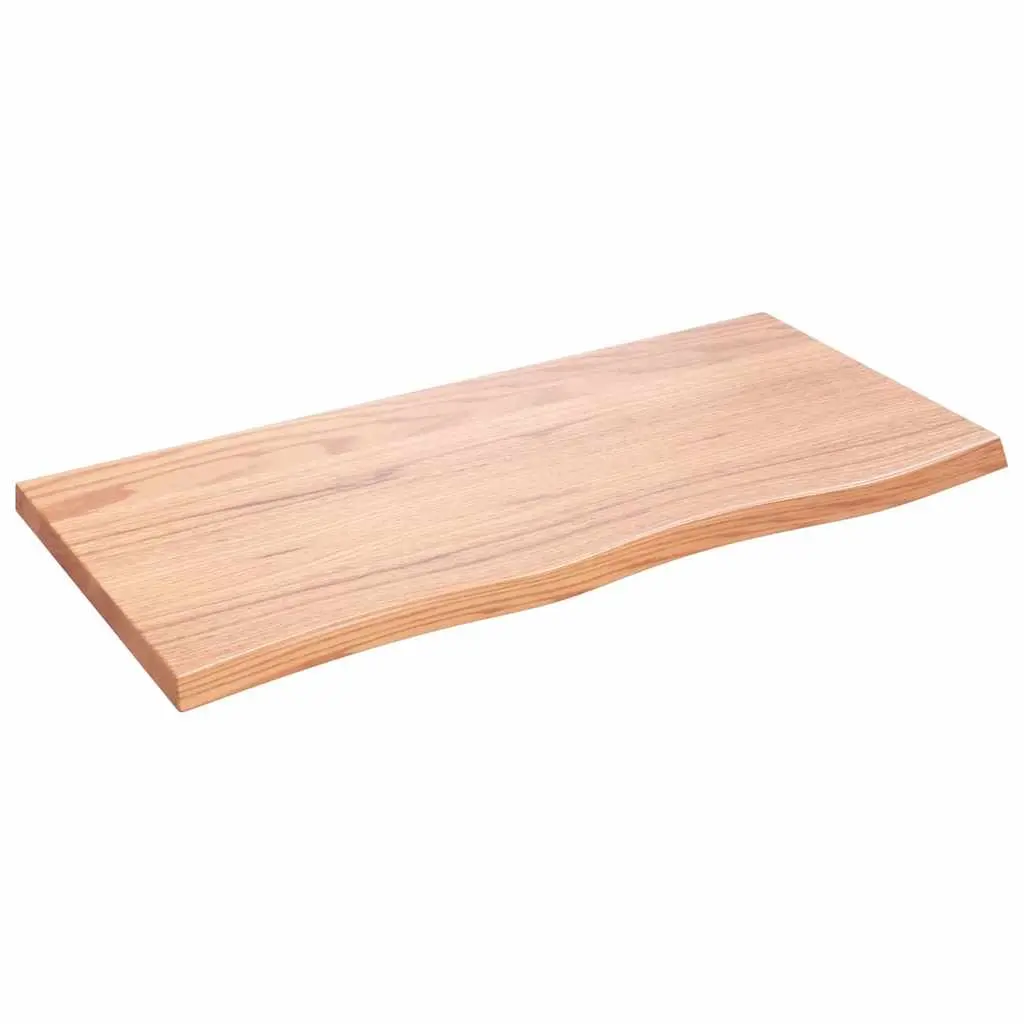 Wall Shelf Light Brown 100x50x(2-4) cm Treated Solid Wood Oak 363687