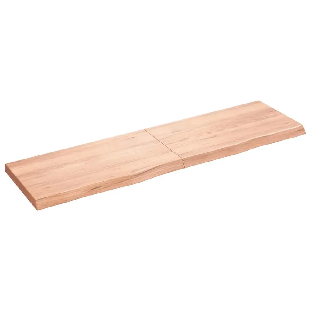 Wall Shelf Light Brown 180x50x(2-6) cm Treated Solid Wood Oak 363721