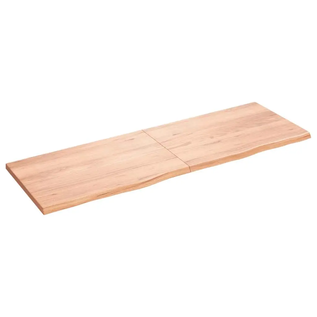 Wall Shelf Light Brown 180x60x(2-4) cm Treated Solid Wood Oak 363722