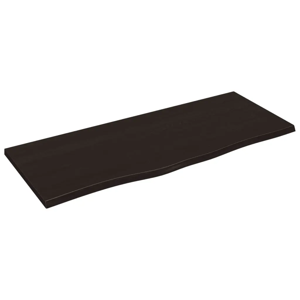 Wall Shelf Dark Brown 100x40x2 cm Treated Solid Wood Oak 363803 - Furniture