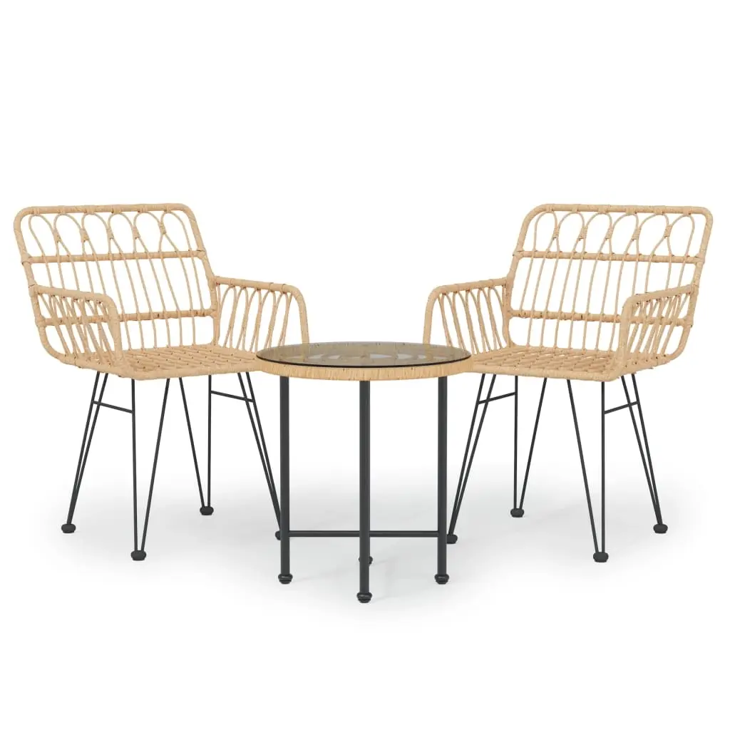 3 Piece Garden Dining Set Poly Rattan 3157829 - Furniture
