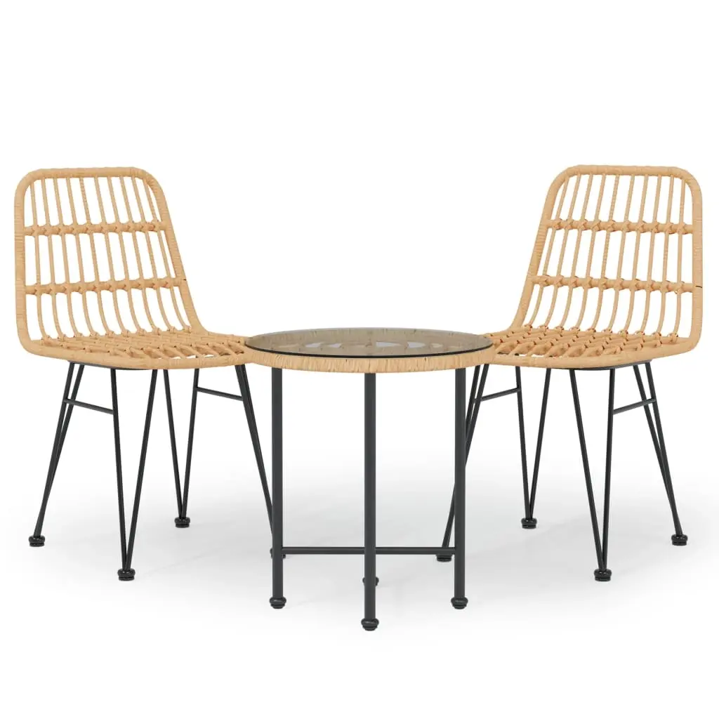 3 Piece Garden Dining Set Poly Rattan 3157831 - Furniture