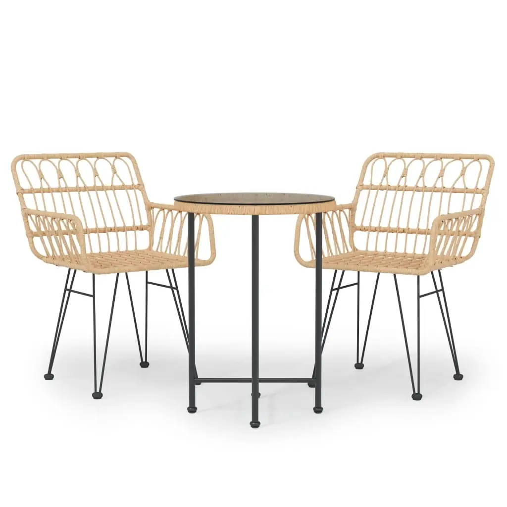3 Piece Garden Dining Set Poly Rattan 3157833 - Furniture