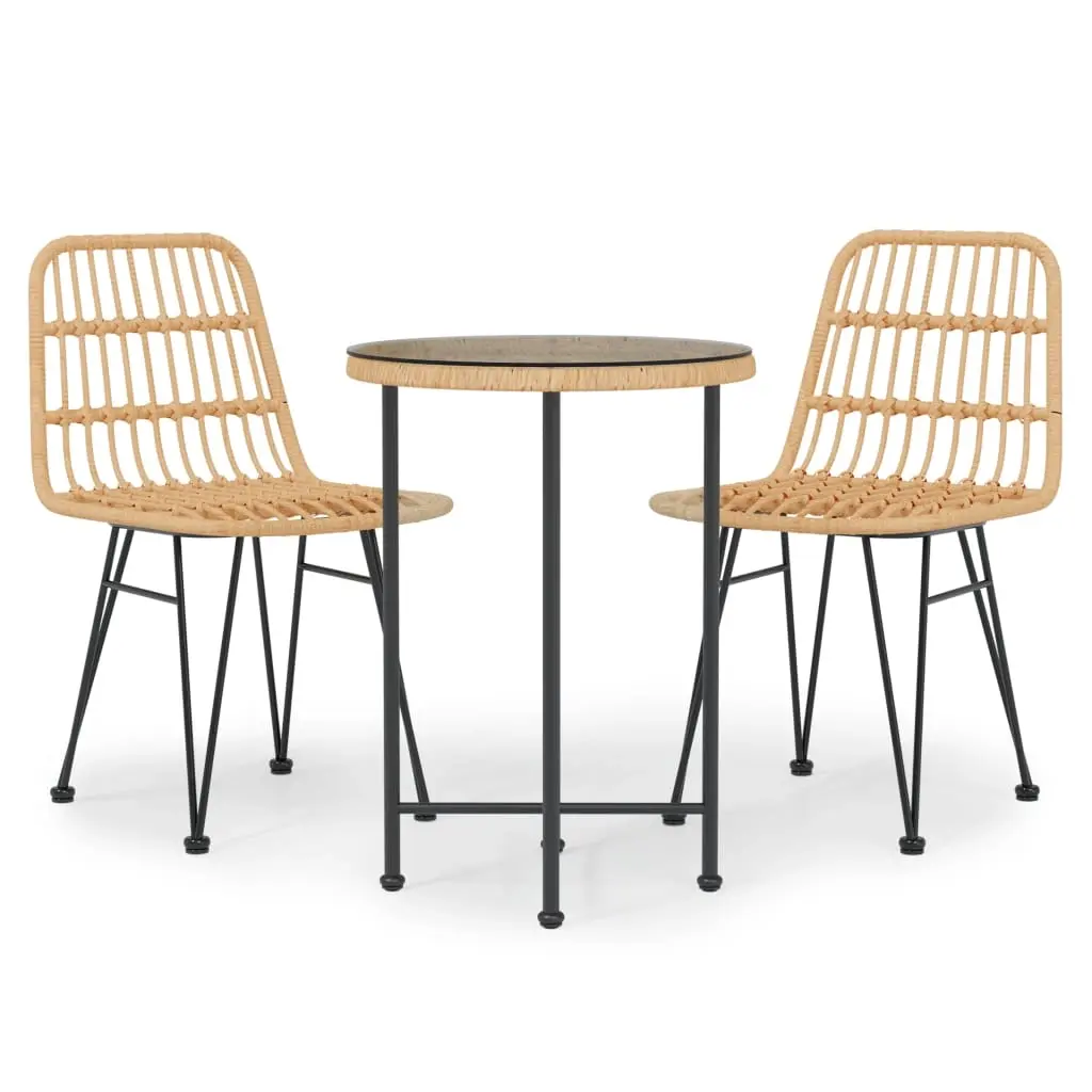 3 Piece Garden Dining Set Poly Rattan 3157835 - Furniture