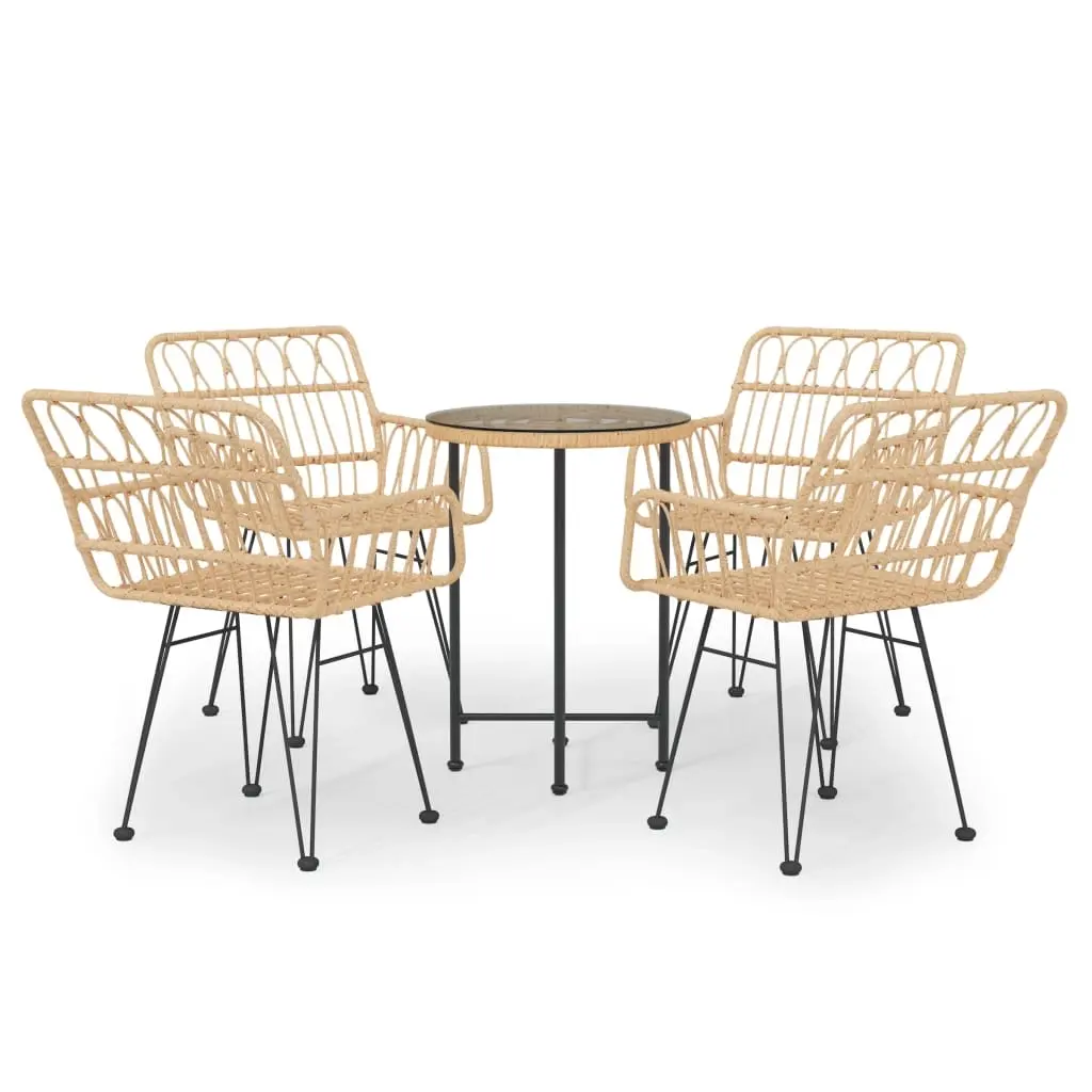 5 Piece Garden Dining Set Poly Rattan 3157837 - Furniture
