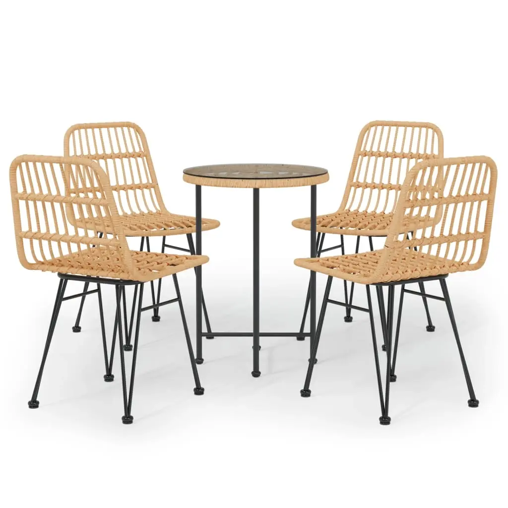 5 Piece Garden Dining Set Poly Rattan 3157839 - Furniture