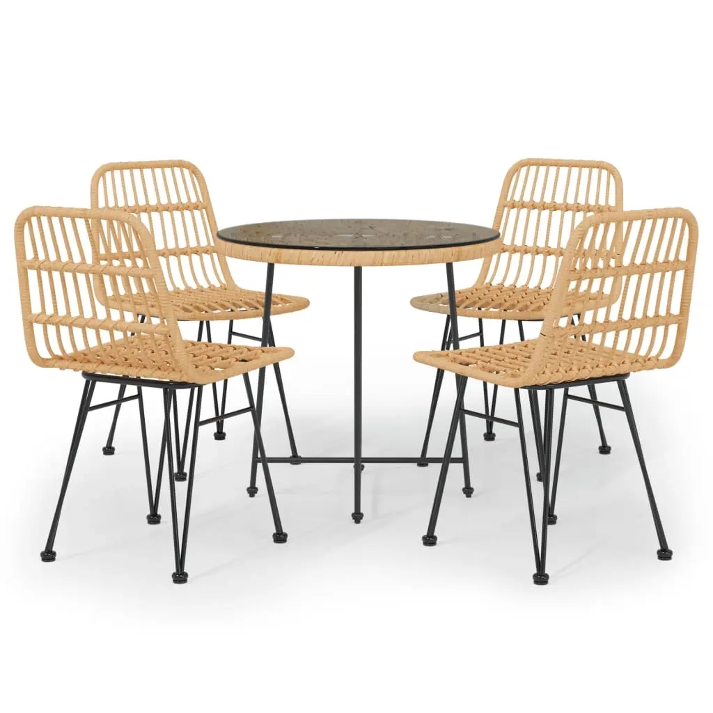 5 Piece Garden Dining Set Poly Rattan 3157843 - Furniture