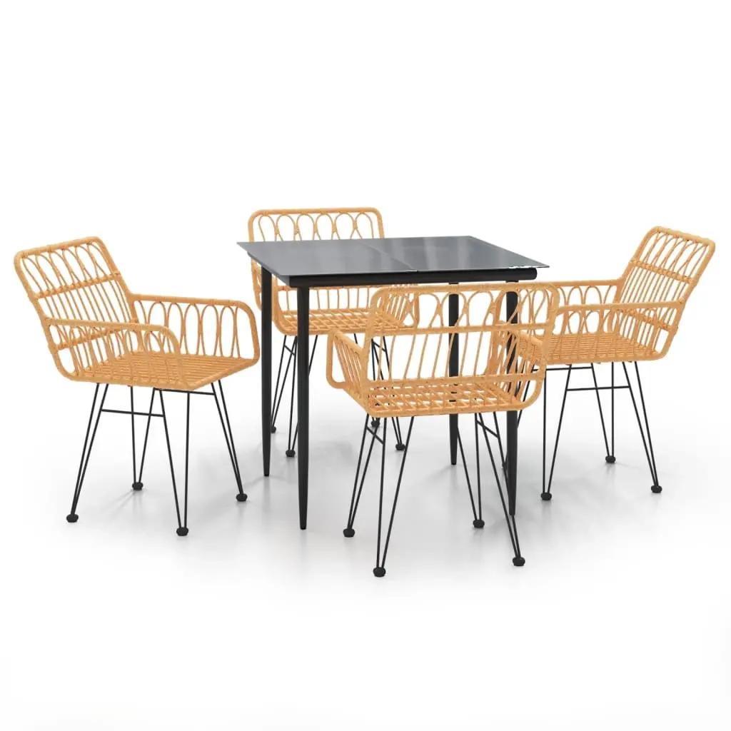 5 Piece Garden Dining Set Poly Rattan 3157846 - Furniture