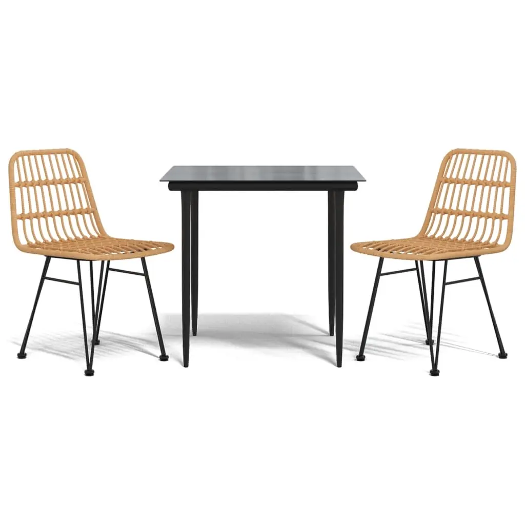 3 Piece Garden Dining Set Poly Rattan 3157873 - Furniture