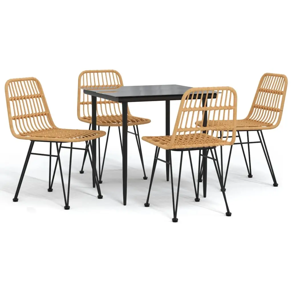 5 Piece Garden Dining Set Poly Rattan 3157874 - Furniture