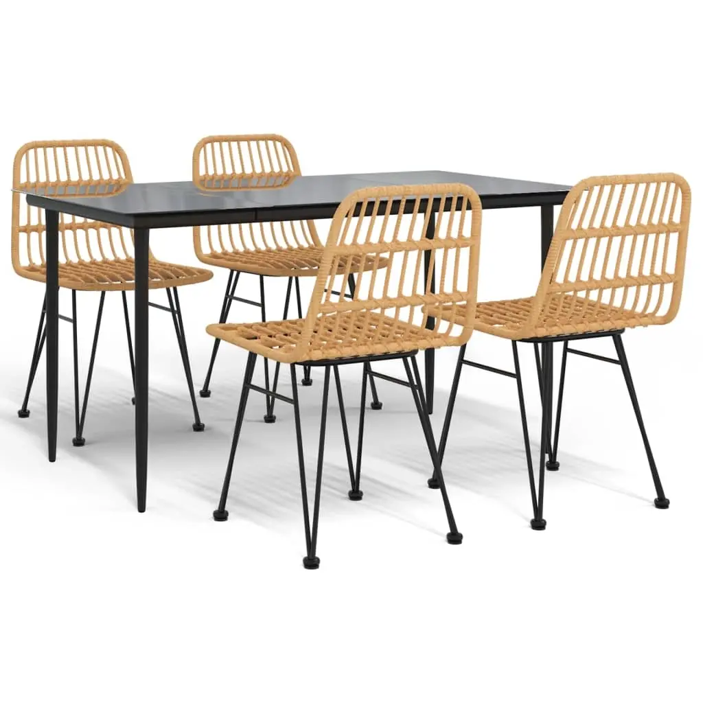 5 Piece Garden Dining Set Poly Rattan 3157875 - Furniture