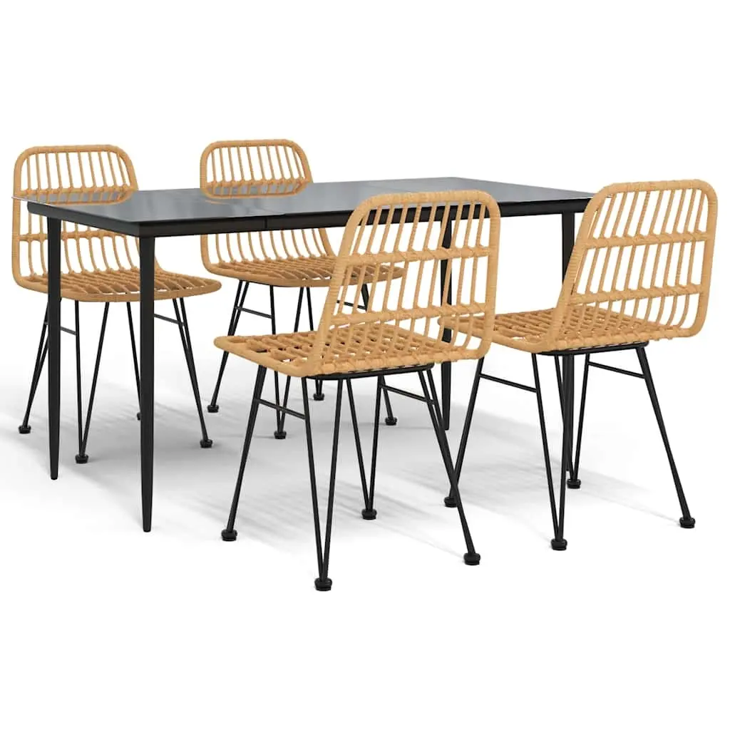 5 Piece Garden Dining Set Poly Rattan 3157876 - Furniture
