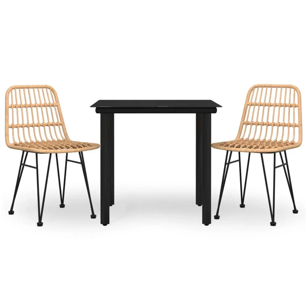 3 Piece Garden Dining Set Poly Rattan 3157887 - Furniture