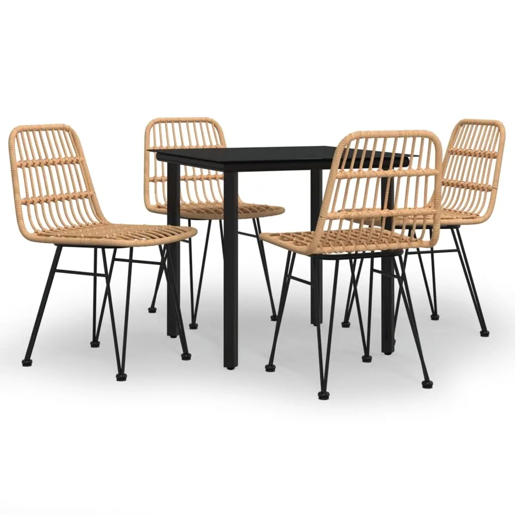 5 Piece Garden Dining Set Poly Rattan 3157888 - Furniture