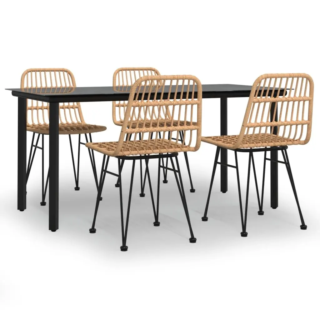 5 Piece Garden Dining Set Poly Rattan 3157890 - Furniture