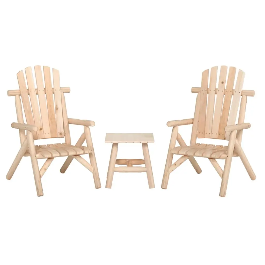 3 Piece Garden Lounge Set Solid Wood Spruce 3185511 - Furniture